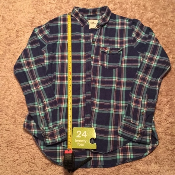 🔥4/$20 HOLLISTER Womens Button Down Flannel shirt - size SM - Picture 4 of 6